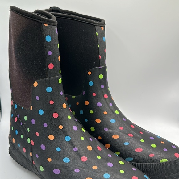 Western Chief black polka dot rain boots, size 6 - Picture 2 of 11
